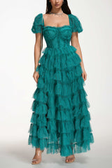 Lisette Ruffle Off Shoulder Gown