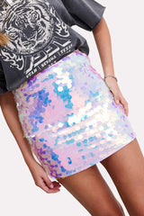 Oval Sequin Mini Skirt