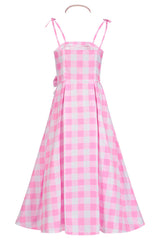 Barbie Movie Margot Pink Plaid Check Dress | Dress In Beauty