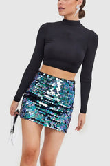 Oval Sequin Mini Skirt