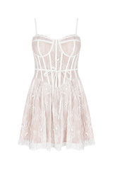 Louisa Vintage Cream Lace Mini Dress