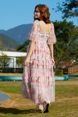 Floral Tulle Ruffle Layered Maxi Dress | Dress In Beauty