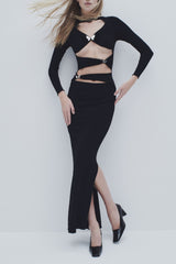 Nomiki Long Sleeve Cutout Maxi Dress