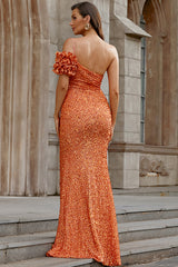 Sequins One Shoulder Slits Long Dress | Dress In Beauty