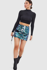 Oval Sequin Mini Skirt