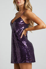 Spaghetti Strap Sequin Mini Dress