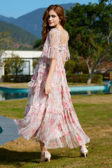 Floral Tulle Ruffle Layered Maxi Dress | Dress In Beauty