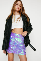 Oval Sequin Mini Skirt