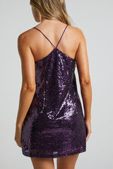 Spaghetti Strap Sequin Mini Dress