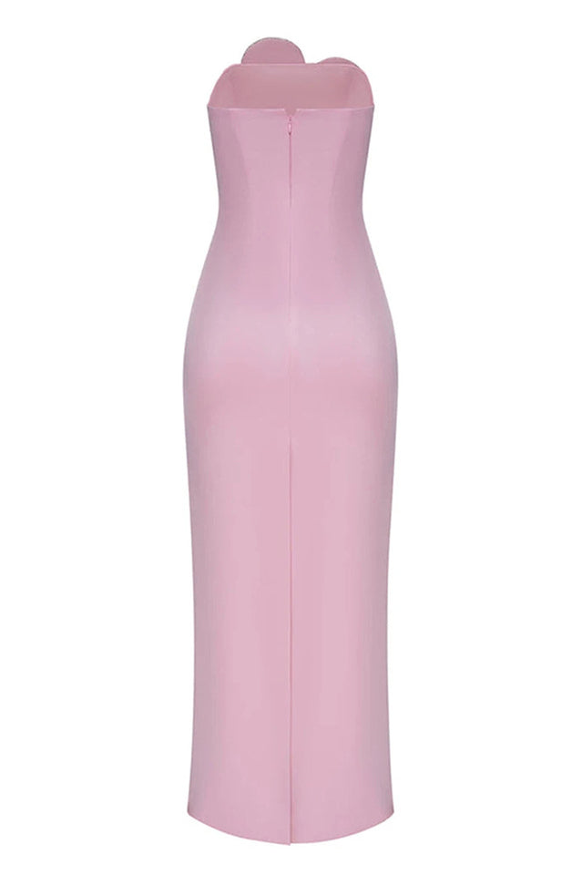 Heart Embellished Strapless Cady Column Dress | Dress In Beauty