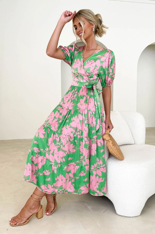 Floral Tiered Surplice Dress | Dress In Beauty