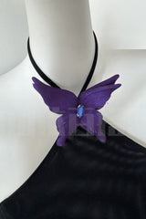 Butterfly Slip Halterneck Dress