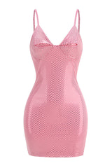 Pink Polka Dot Bustier Dress