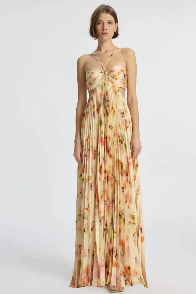 Moira Floral Cut-out Halter Maxi Dress | Dress In Beauty