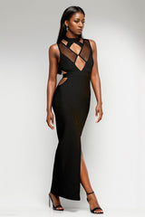 Simone Black Bandage Long Dress