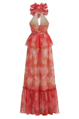 Vanija V-Neck Ruffle Maxi Dress