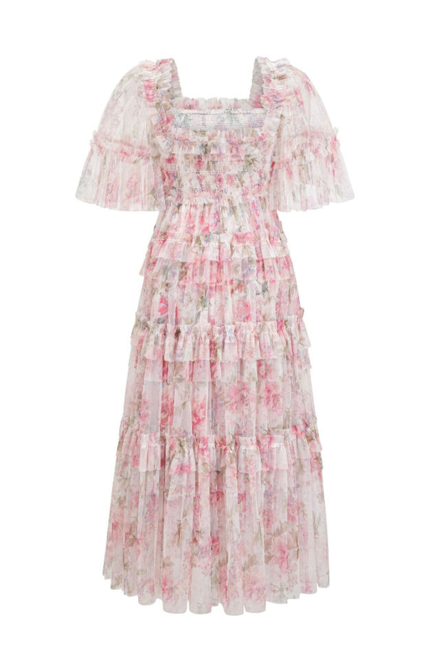 Floral Tulle Ruffle Layered Maxi Dress | Dress In Beauty