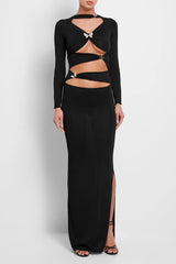 Nomiki Long Sleeve Cutout Maxi Dress