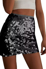 Disc Sequin Mini Skirt