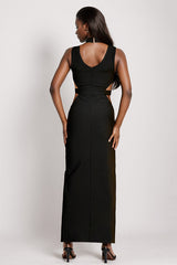 Simone Black Bandage Long Dress