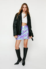 Oval Sequin Mini Skirt