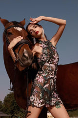 GÉRALDINE Sequin Embellished Embroidery Dress