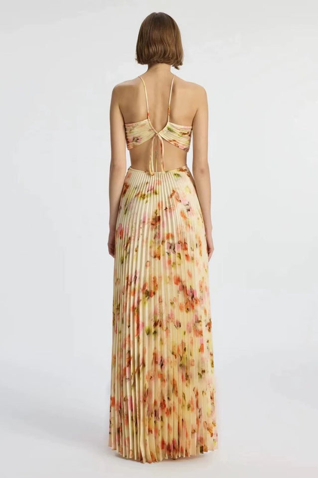 Moira Floral Cut-out Halter Maxi Dress | Dress In Beauty