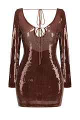 Aoibhe Long Sleeve Sequin Mini Dress