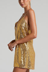 Spaghetti Strap Sequin Mini Dress