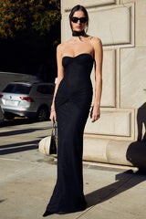 Long Strapless Evening Dress