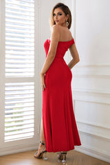 Asymmetrical One Shoulder Ruched Maxi Dress