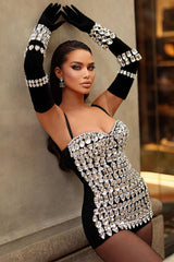 Brisbane Rhinestones Embellished Mini Dress | Dress In Beauty