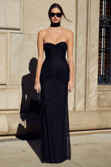 Long Strapless Evening Dress