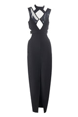 Simone Black Bandage Long Dress