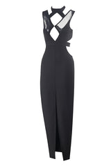 Simone Black Bandage Long Dress