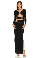 Nomiki Long Sleeve Cutout Maxi Dress