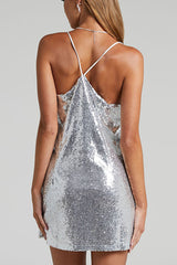 Spaghetti Strap Sequin Mini Dress