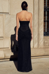 Long Strapless Evening Dress