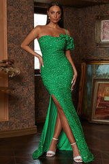 Sequins One Shoulder Slits Long Dress | Dress In Beauty