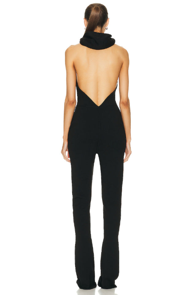 Backless Hooded Jumpsuit With Slip Pockets | Dress In Beauty