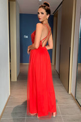 Sequined Backless Tulle Evening Prom