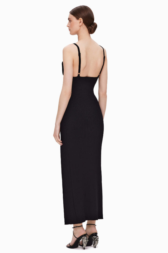 Draped Bustier Ribbed Midi Dress | Dress In Beauty