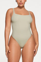 Square Neck Stretch Jersey Bodysuit