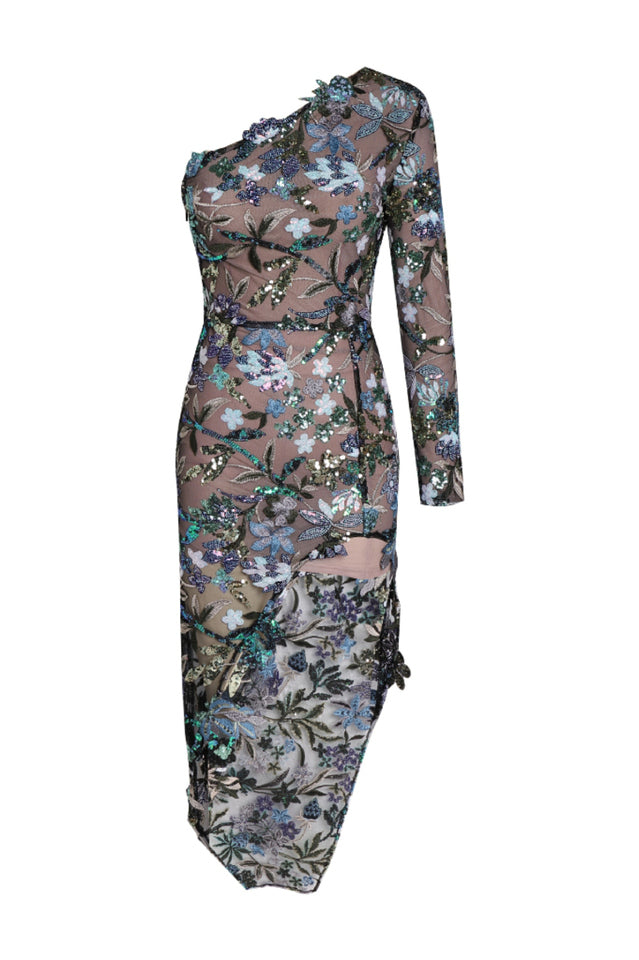 Uriela Sequin Embroidered Asymmetric Dress | Dress In Beauty