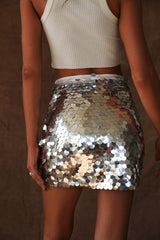 Disc Sequin Mini Skirt