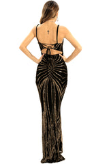 Honey Couture Tie Up Formal Dress