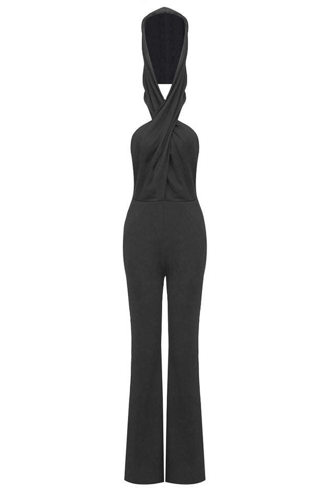 Backless Hooded Jumpsuit With Slip Pockets | Dress In Beauty