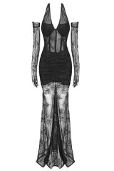 Elsa Halterneck See-through Maxi Dress | Dress In Beauty