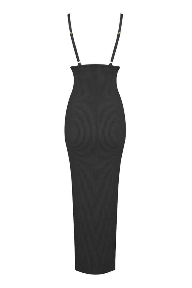 Draped Bustier Ribbed Midi Dress | Dress In Beauty