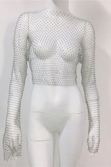 Crystal Diamond See Through Crop Top